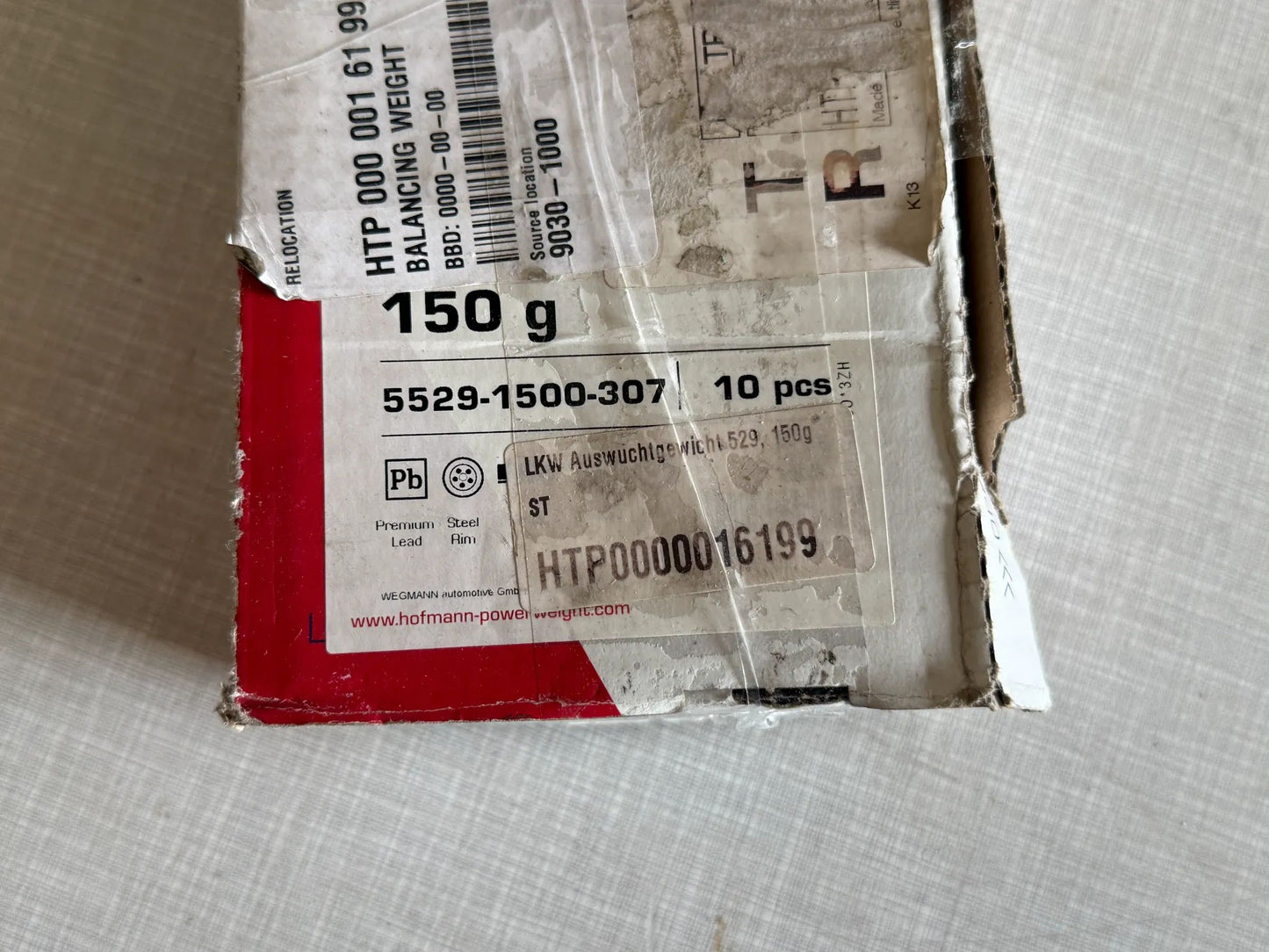 Original WEGMANN automotive GmbH Schlaggewicht Typ 529, 150g, Blei, grau 10st NE