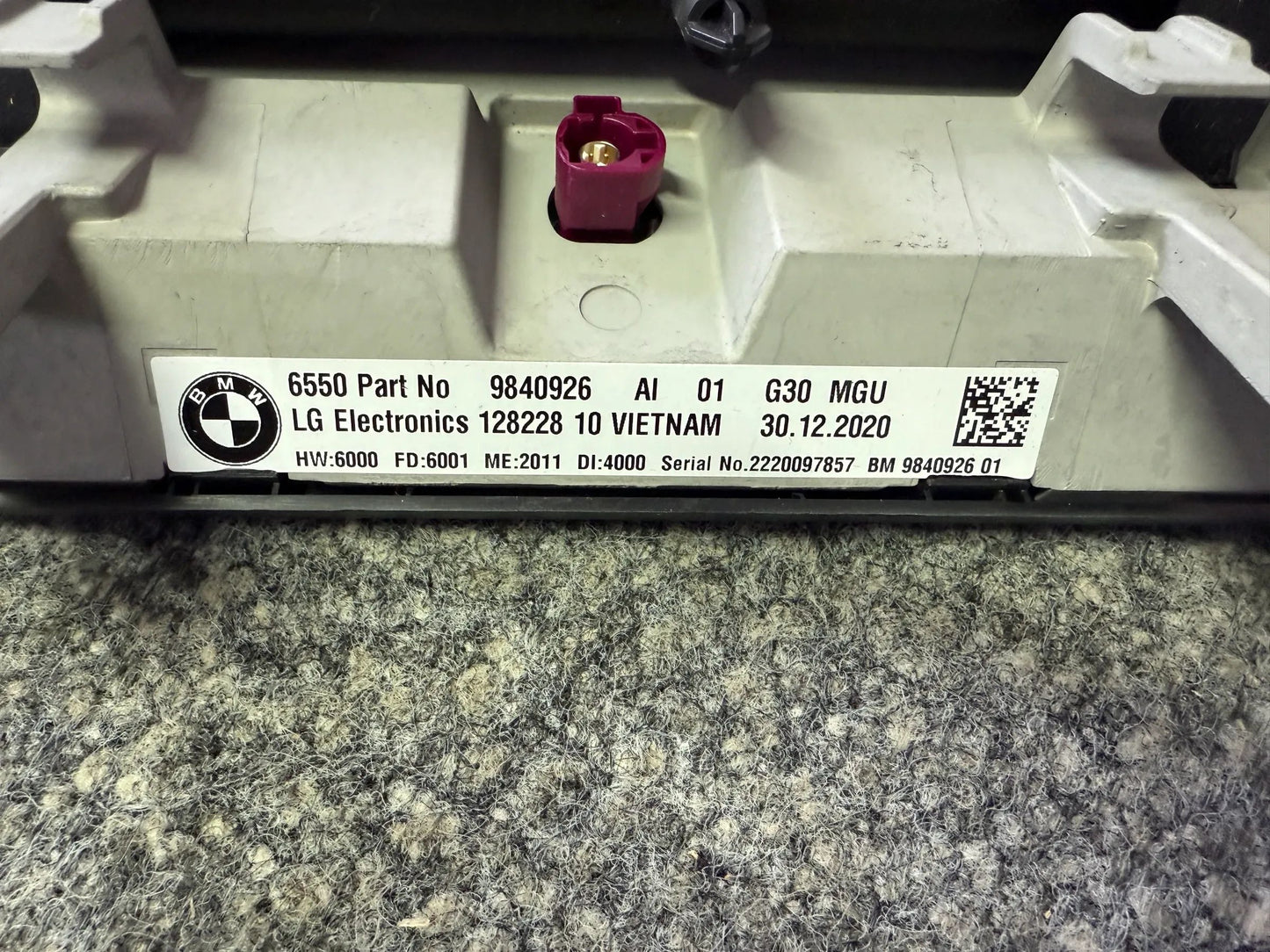 Original BMW 5er G30/G31 10,25 ZOLL CID Display Central Information 9840926 NEU