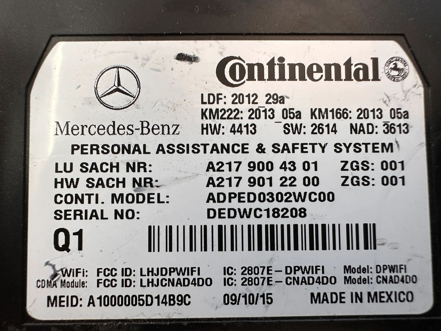 Original Mercedes-Benz Steuergerät Notrufsystem A2179004301 NEU