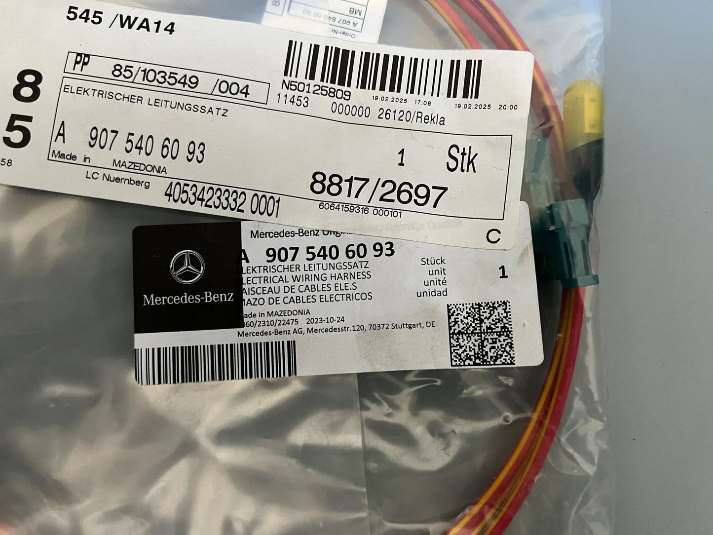 Original Mercedes-Benz Elektrischer Leitungssatz A9075406093 NEU