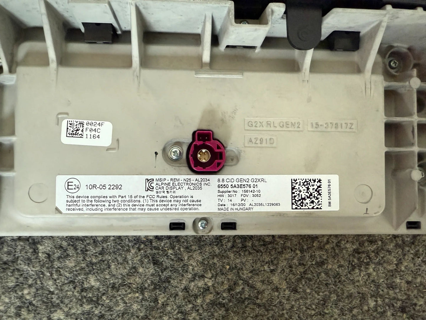 Original BMW 8,8 ZOLL CID Display Central Information Display 5A3E576 NEU