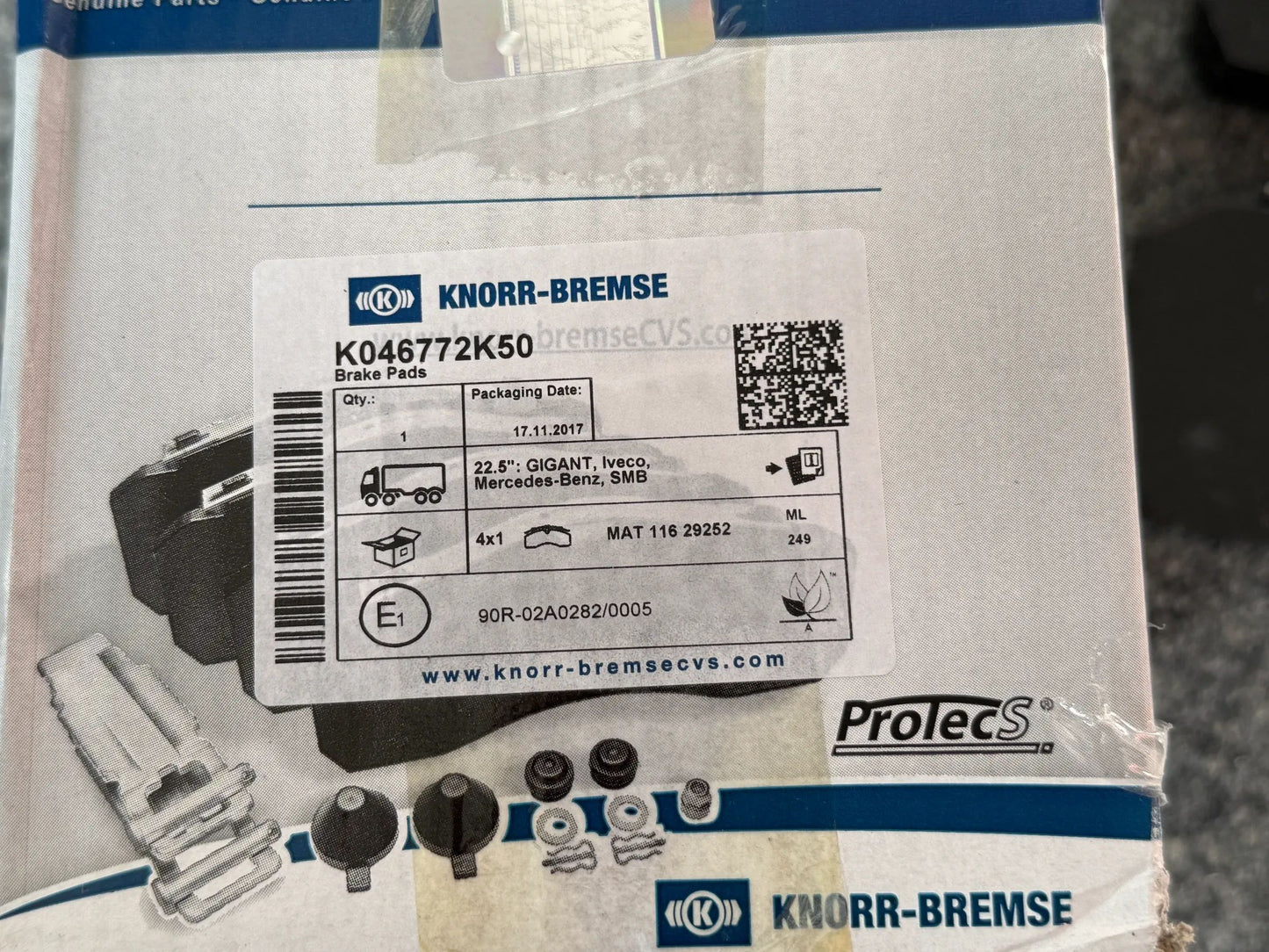 Original KNORR-BREMSE Bremsbelagsatz K046772K50 NEU