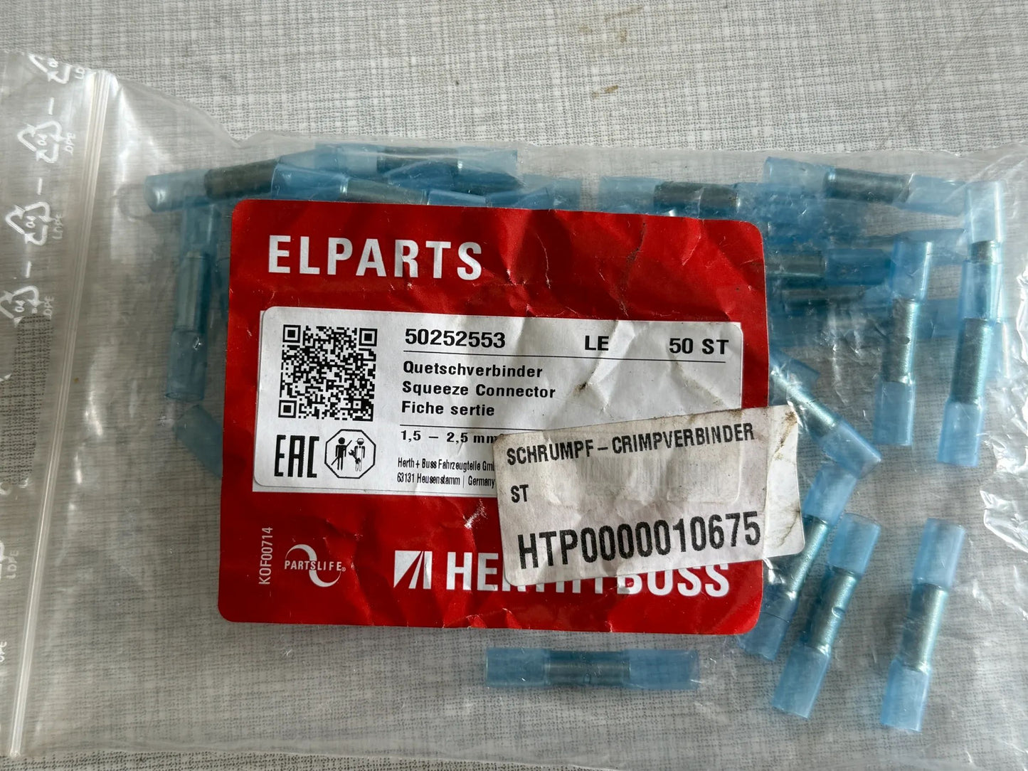 Herth+Buss Fahrzeugteile GmbH & Co. KG Quetschverbinder 50st 50252553 NEU