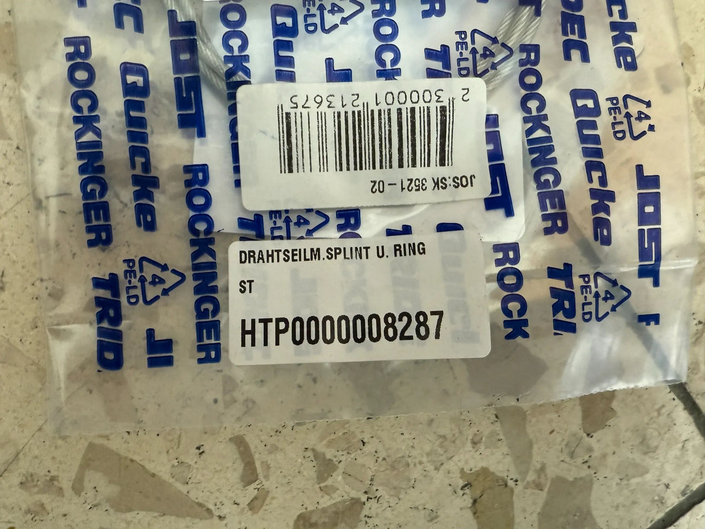 Original JOST Zugseil komplett - Drahtseil mit Splint und Ring SK3521-01 NEU