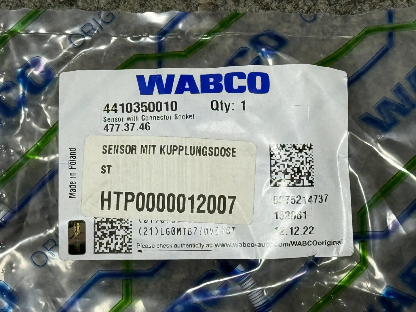 Original WABCO Sensor mit Kupplungsdose 4410350010 NEU