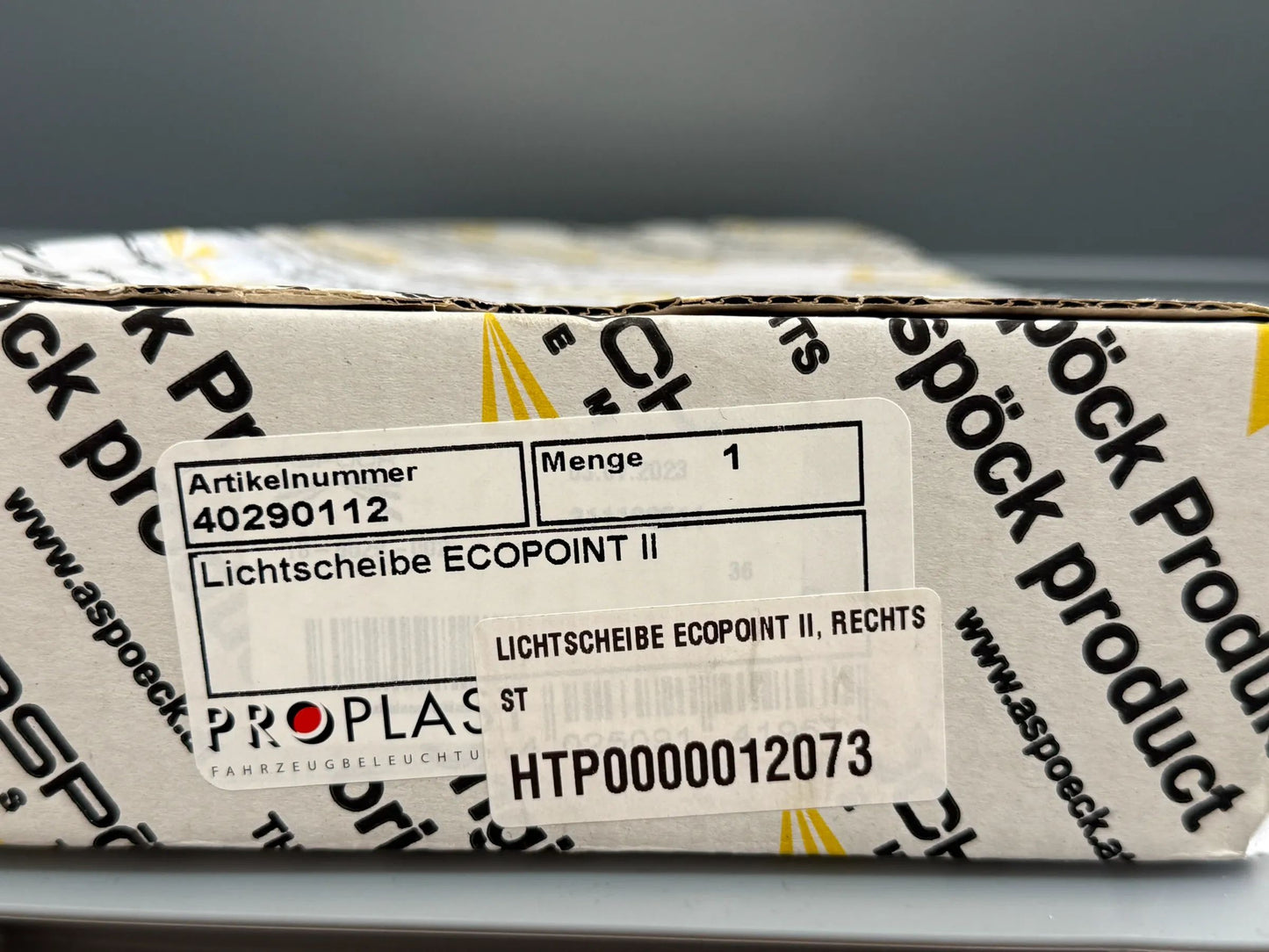 PROPLAST Fahrzeugbeleuchtung GmbH Lichtscheibe ECOPOINT II Rechts 40290112 NEU