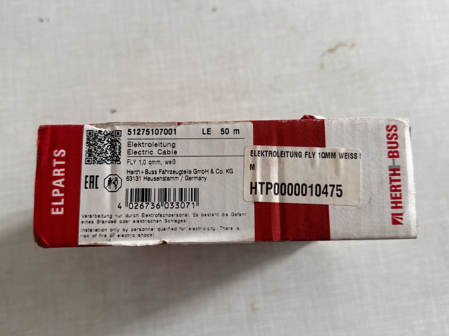 Original Herth+Buss Fahrzeugteile GmbH & Co. KG Elektrokabel 50m 51275107001 NEU
