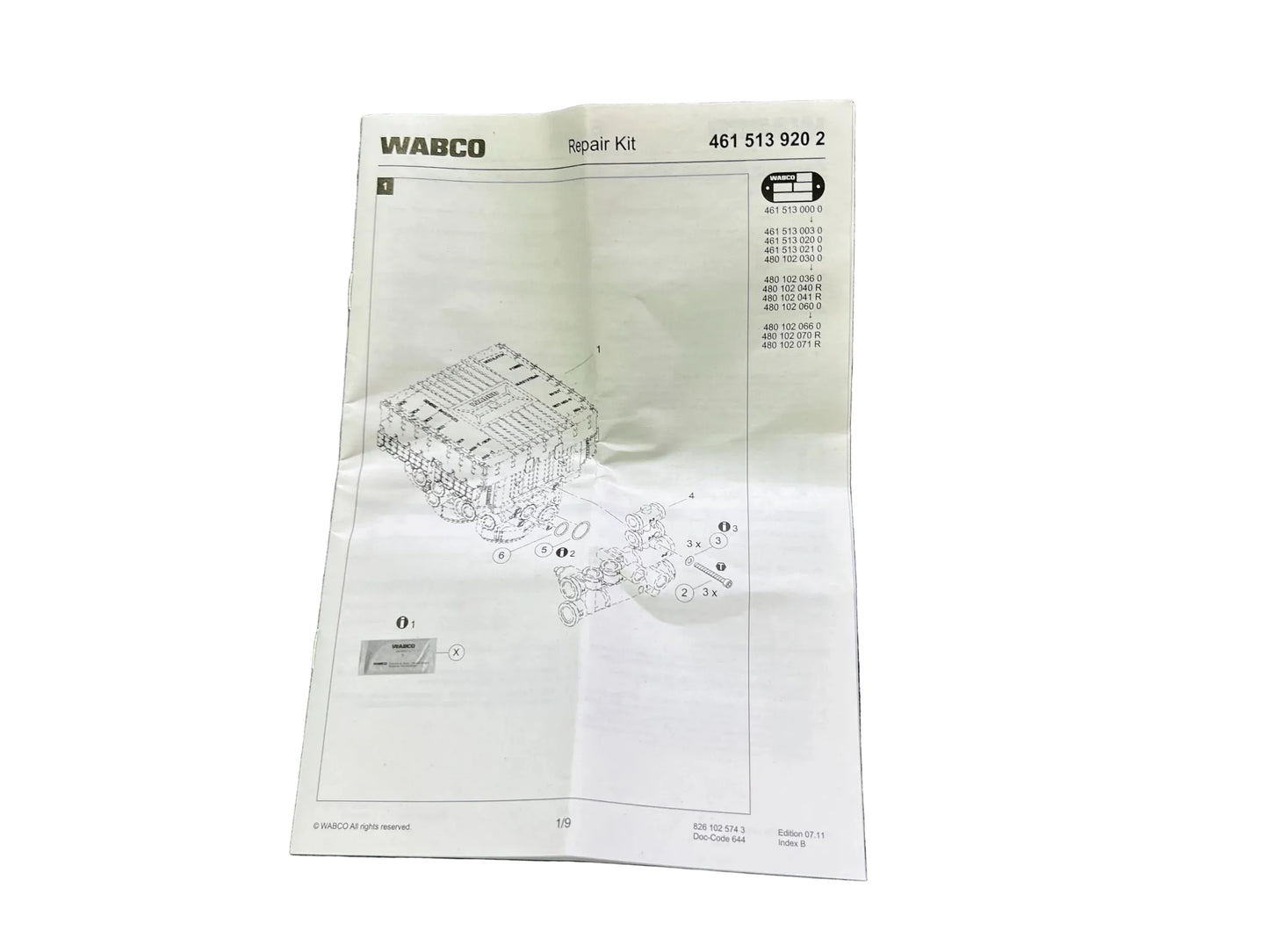 Original WABCO Reparatursatz (Repair Kit) Magnetventil / Ventilmodul 4615139202