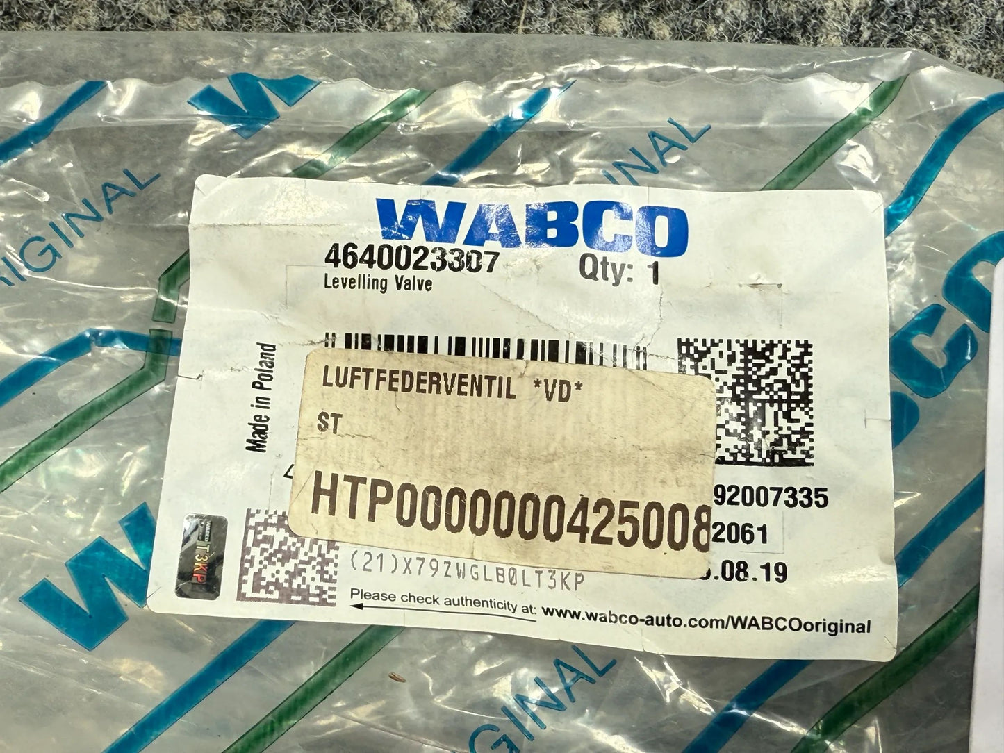 Original WABCO Luftfederventil 4640023307 NEU