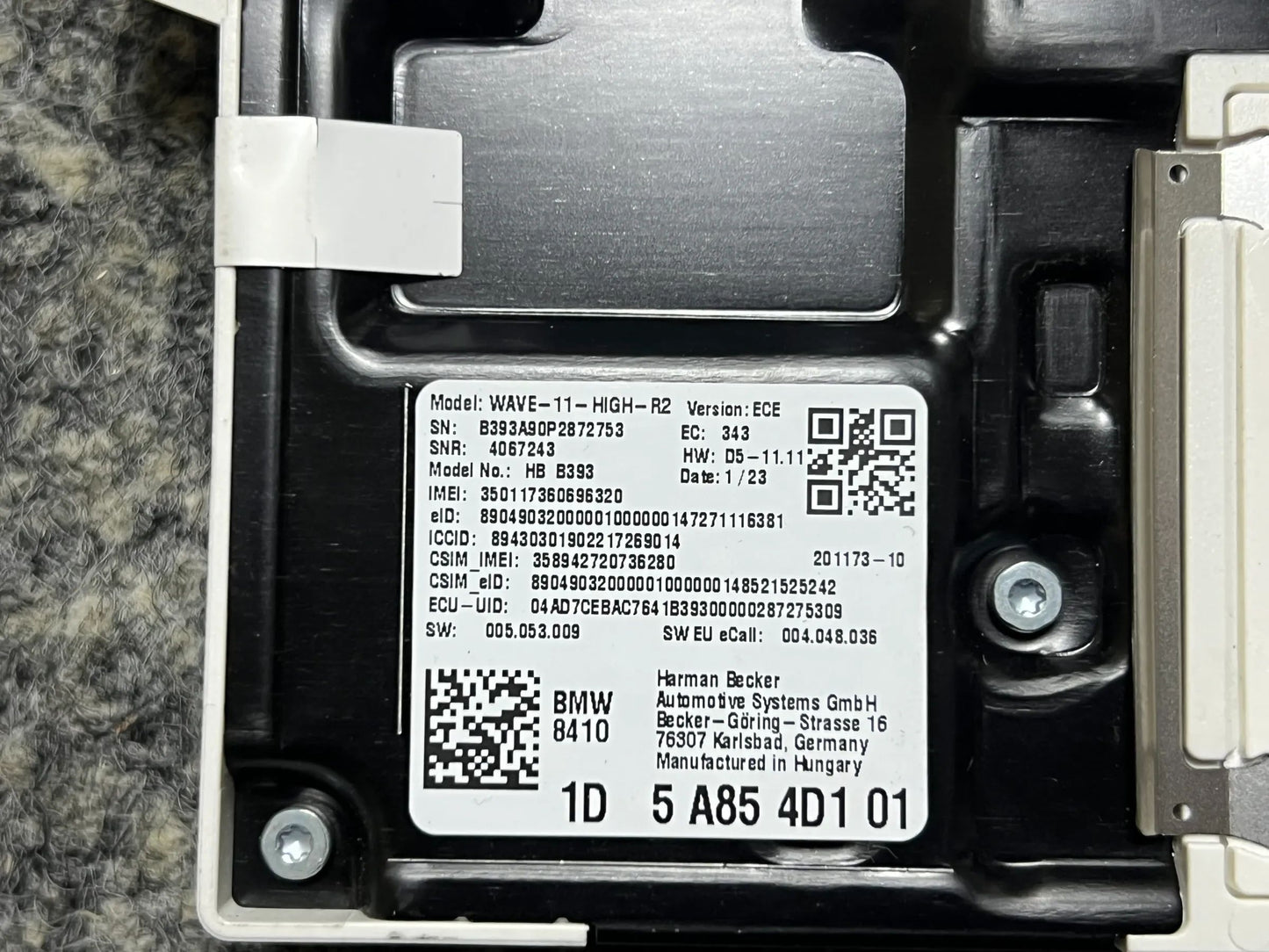 Original BMW I20 iX Steuergerät Control Unit 5A854D1 61355A854D1 NEU