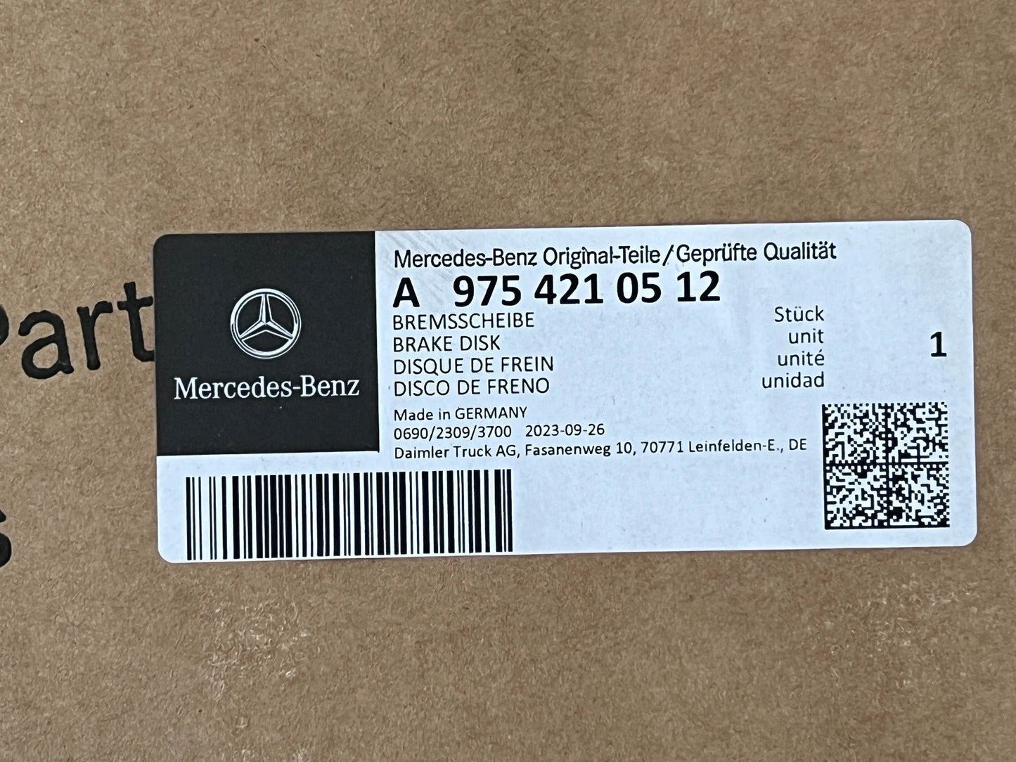 Original Mercedes-Benz Bremsscheibe Vorderachse Atego 1 2 3 A9754210512 NEU