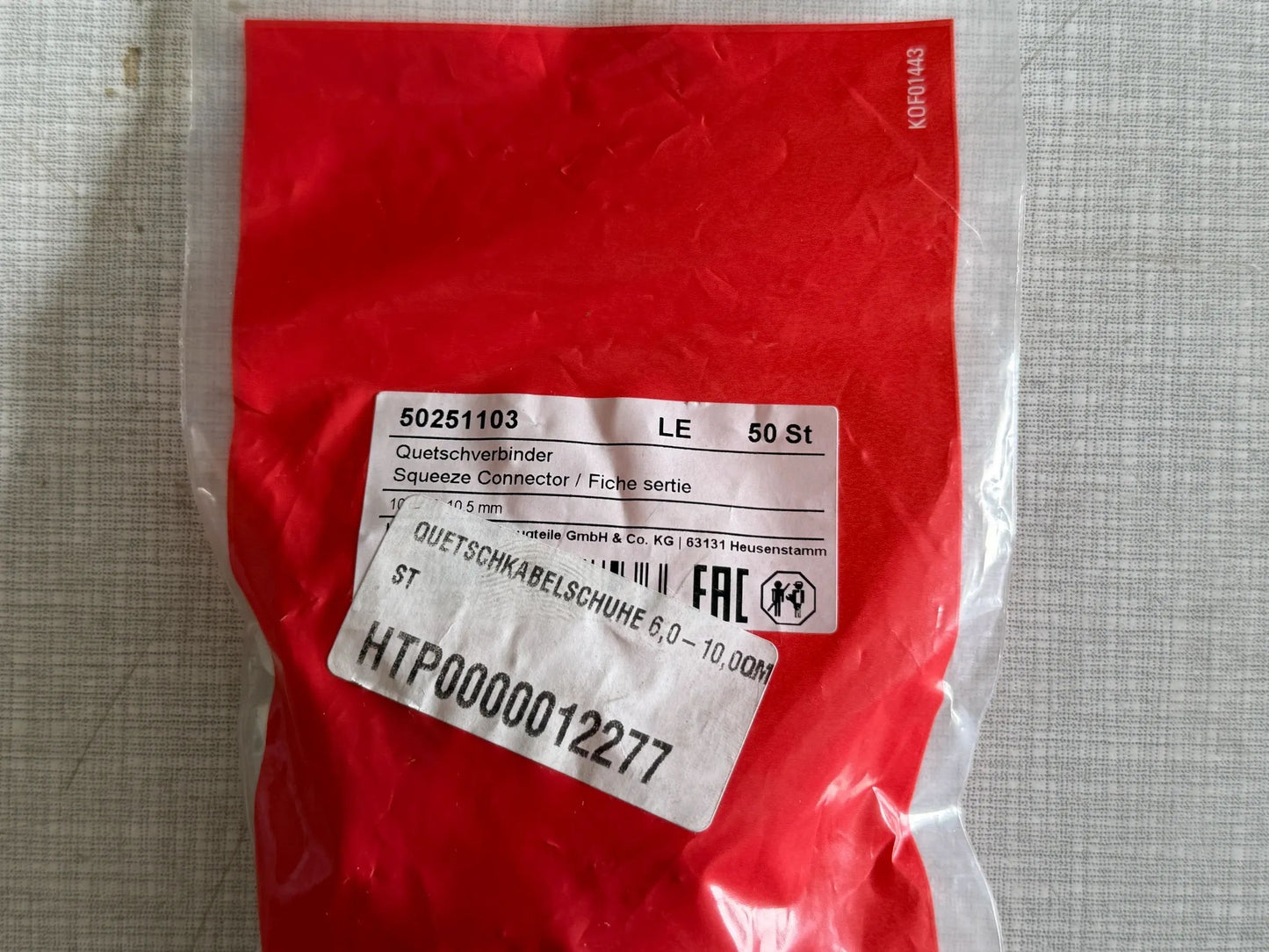 Herth+Buss Fahrzeugteile GmbH & Co. KG Quetschverbinder 50st 50251103 NEU