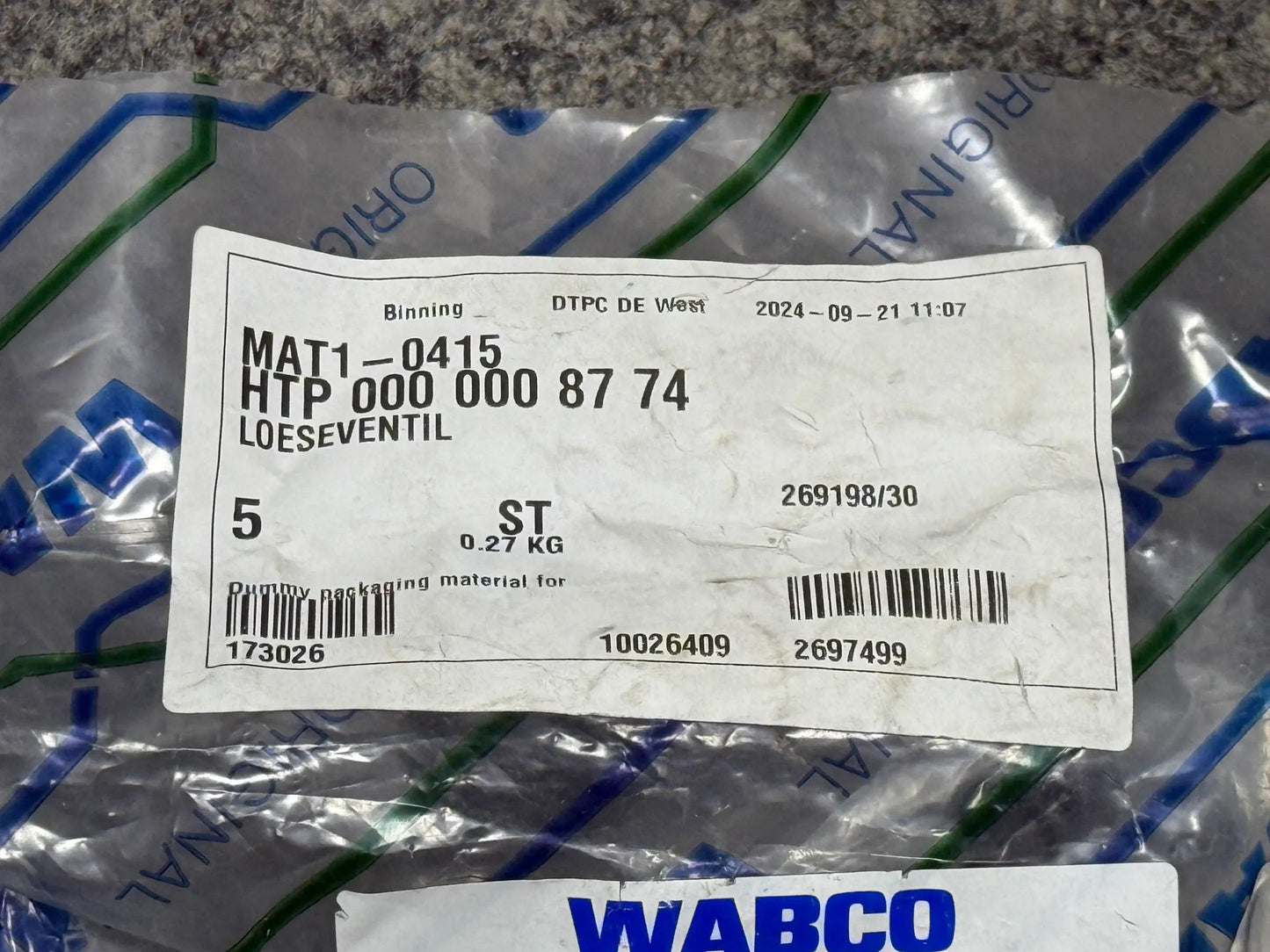 Original WABCO Löseventil 9735000000 NEU