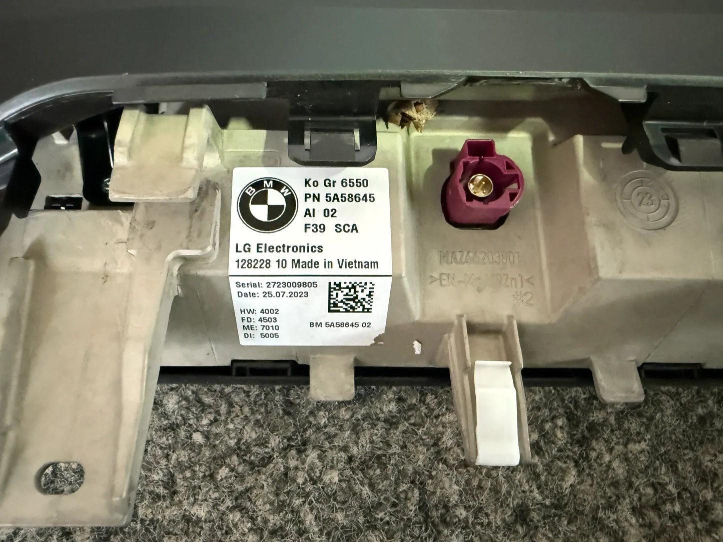 Original BMW 8,8 ZOLL CID Display Central Information Display 5A58645 NEU