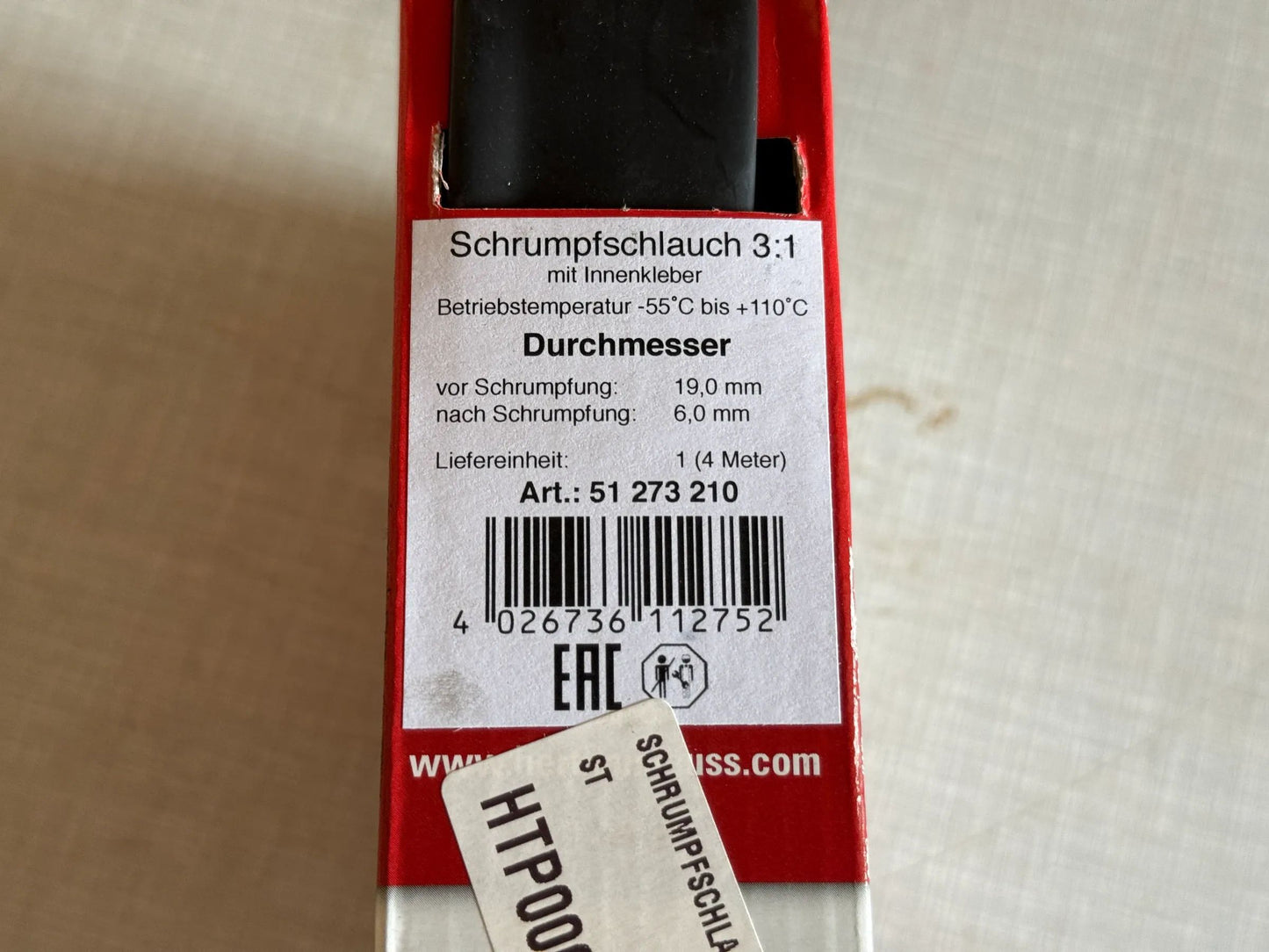 Original Herth+Buss Fahrzeugteile GmbH & Co. KG Schrumpfschlauch 4m 51273208