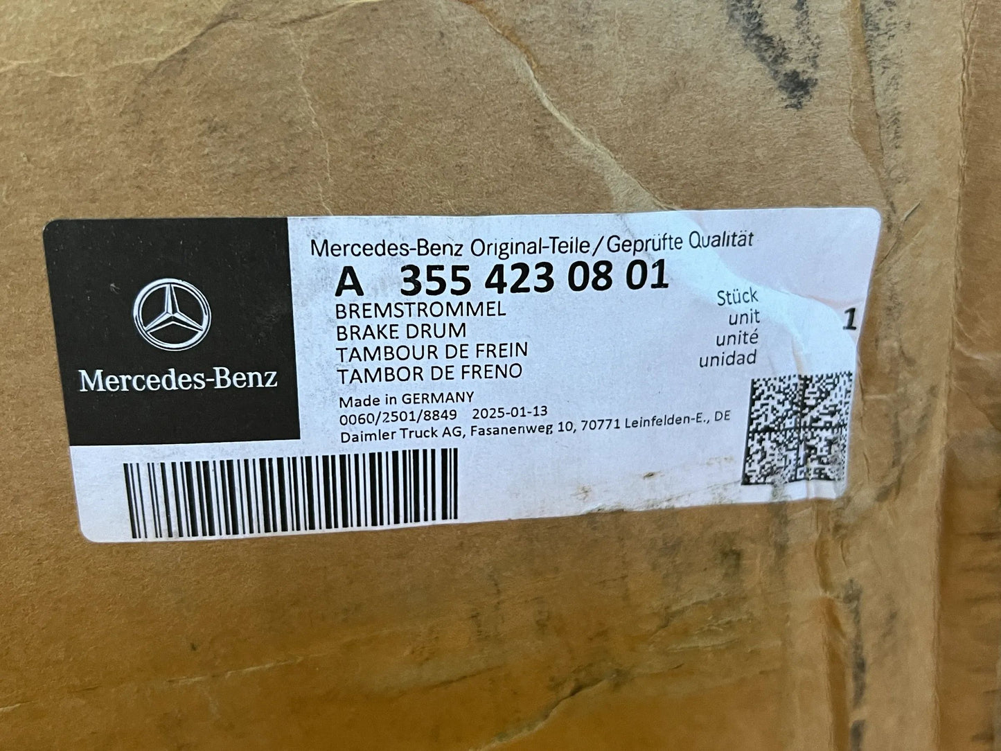 Original Mercedes-Benz Bremstrommel A3554230801 NEU