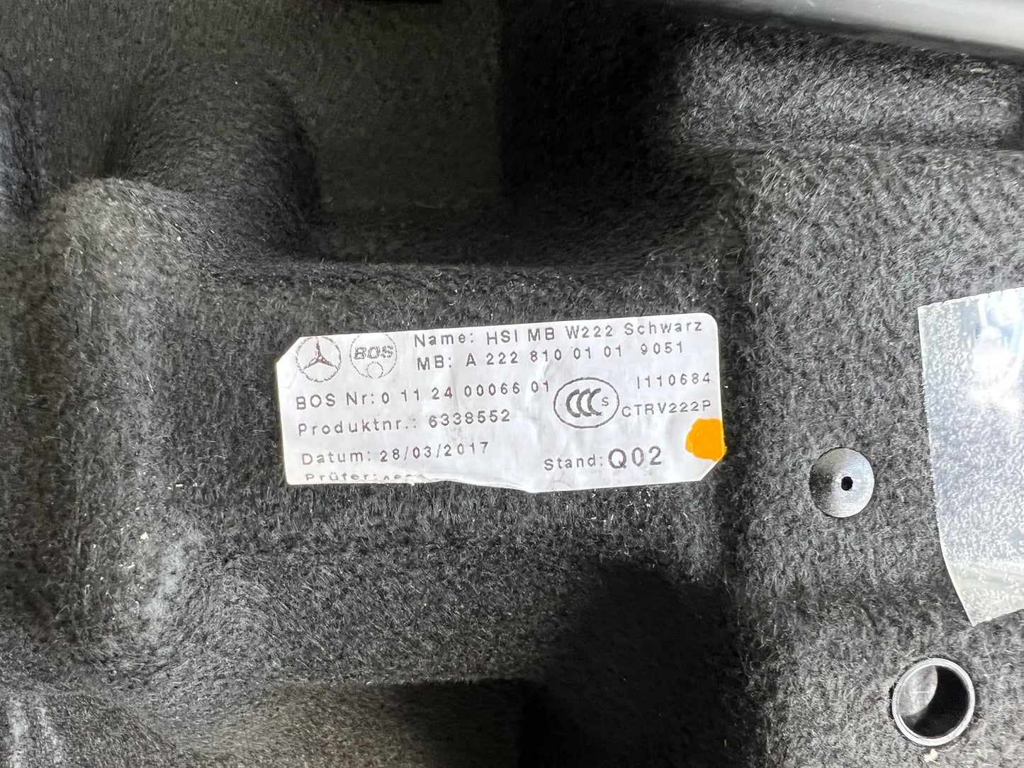 Mercedes-Benz S-Klasse W222 Abdeckung Heckablage Hutablage vorn BURMESTER NEU