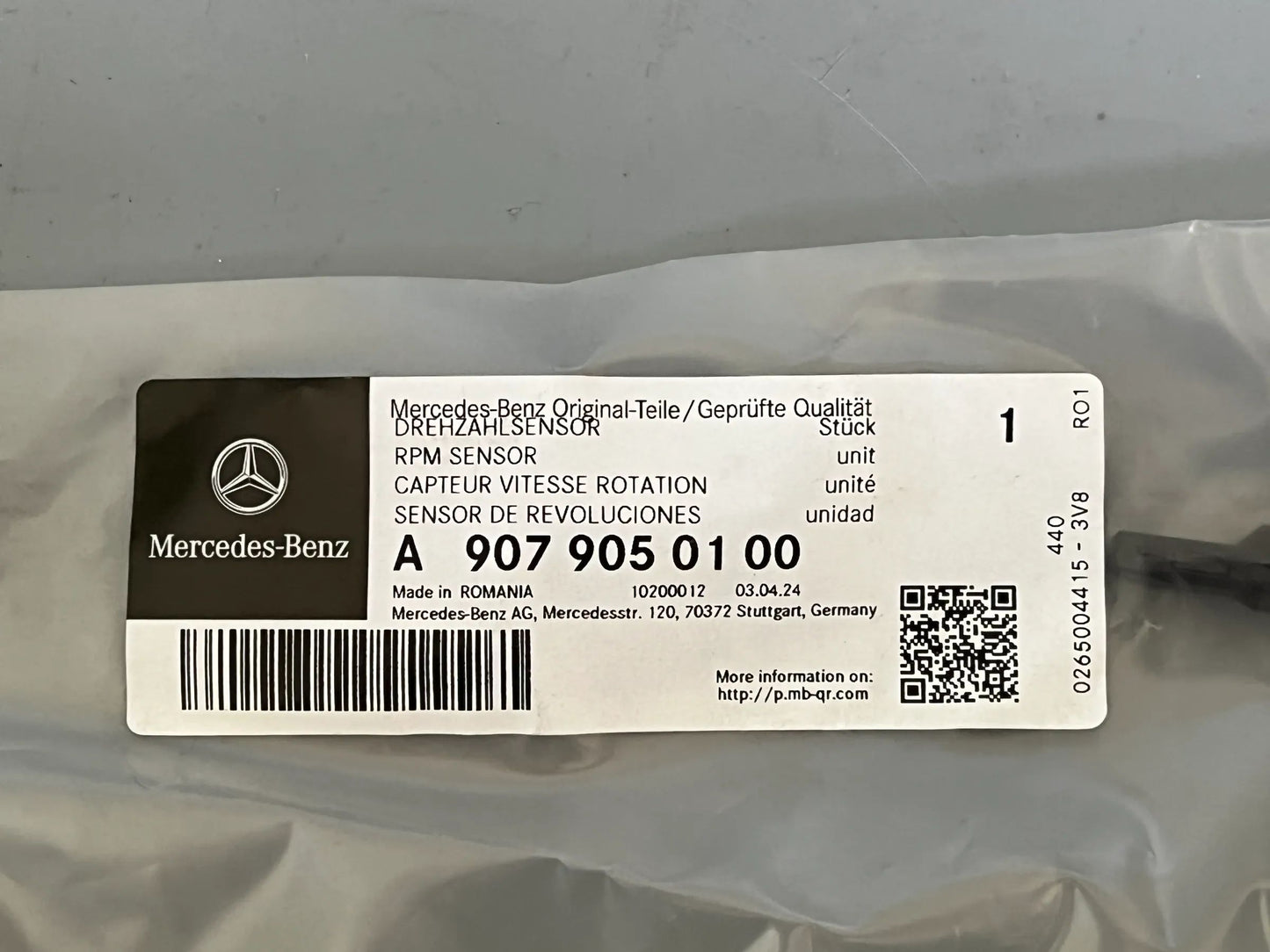 ORGINAL MERCEDES-BENZ ABS-SENSOR DREHZAHLSENSOR VORNE SPRINTER W907 A9079050100