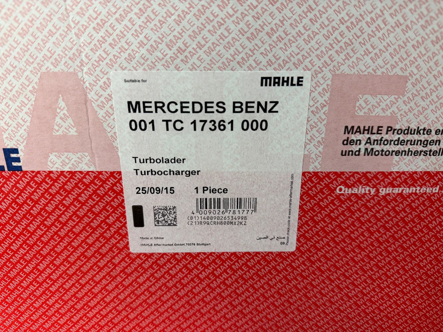 Original Mahle Mercedes Benz Turbolader 001TC17361000 NEU