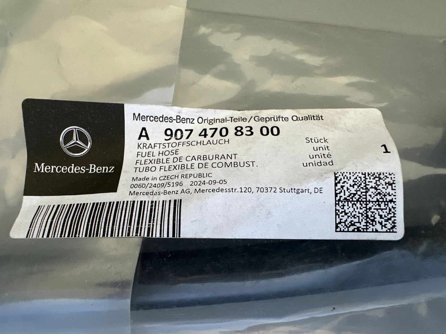 Original Mercedes Benz Sprinter W907 Kraftstoffschlauch  A9074708300 NEU