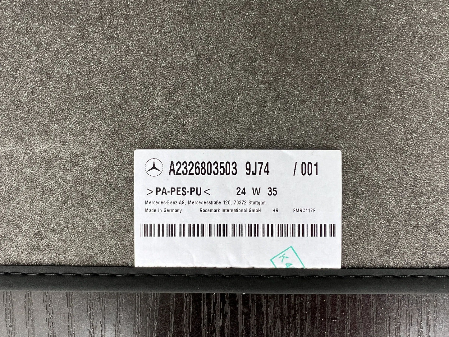 Original Mercedes-Benz SL 63 AMG W232 AMG-Fußmatten HL+RL A2326802903 NEU