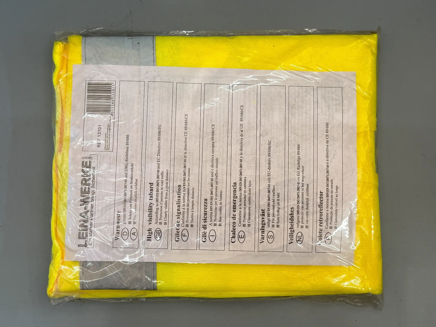 Original LEINA-WERKE GmbH Pannen-Warnweste DIN EN ISO 20471, Gelb GKV-001 NEU