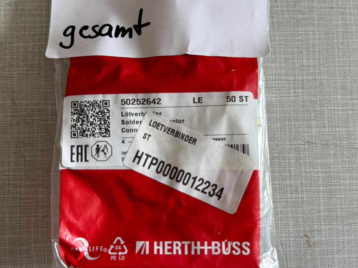 Original Herth+Buss Fahrzeugteile GmbH & Co. KG Lötverbinder 50st 50252642 NEU