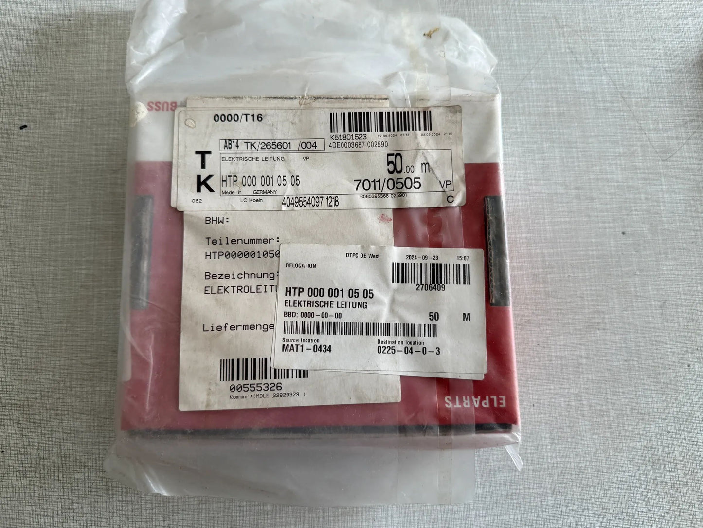 Original Herth+Buss Fahrzeugteile GmbH & Co. KG Elektrokabel 50m 51275106004 NEU