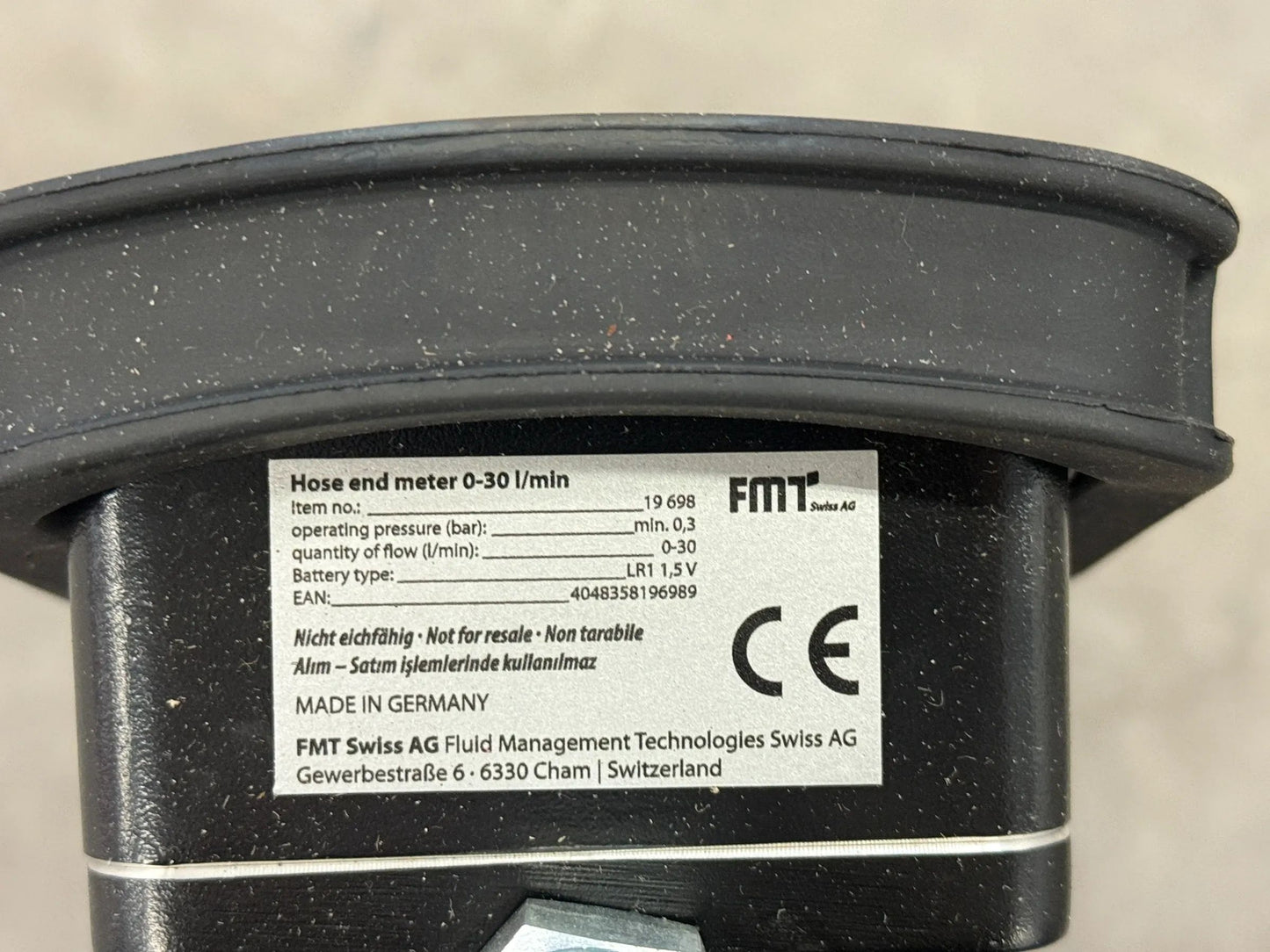 ORIGINAL FMT SWISS AG Handzähler 0-30 l/min-NEF-Auslauf 90°-mit Drehgelenk 19698