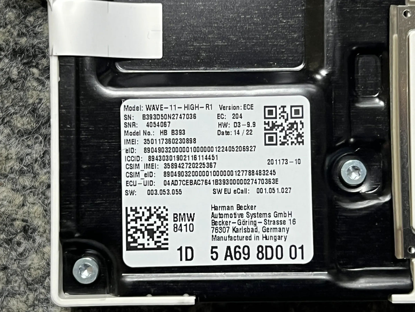 Original BMW Steuergerät für die Telematik-Antenne 5A698D0 NEU