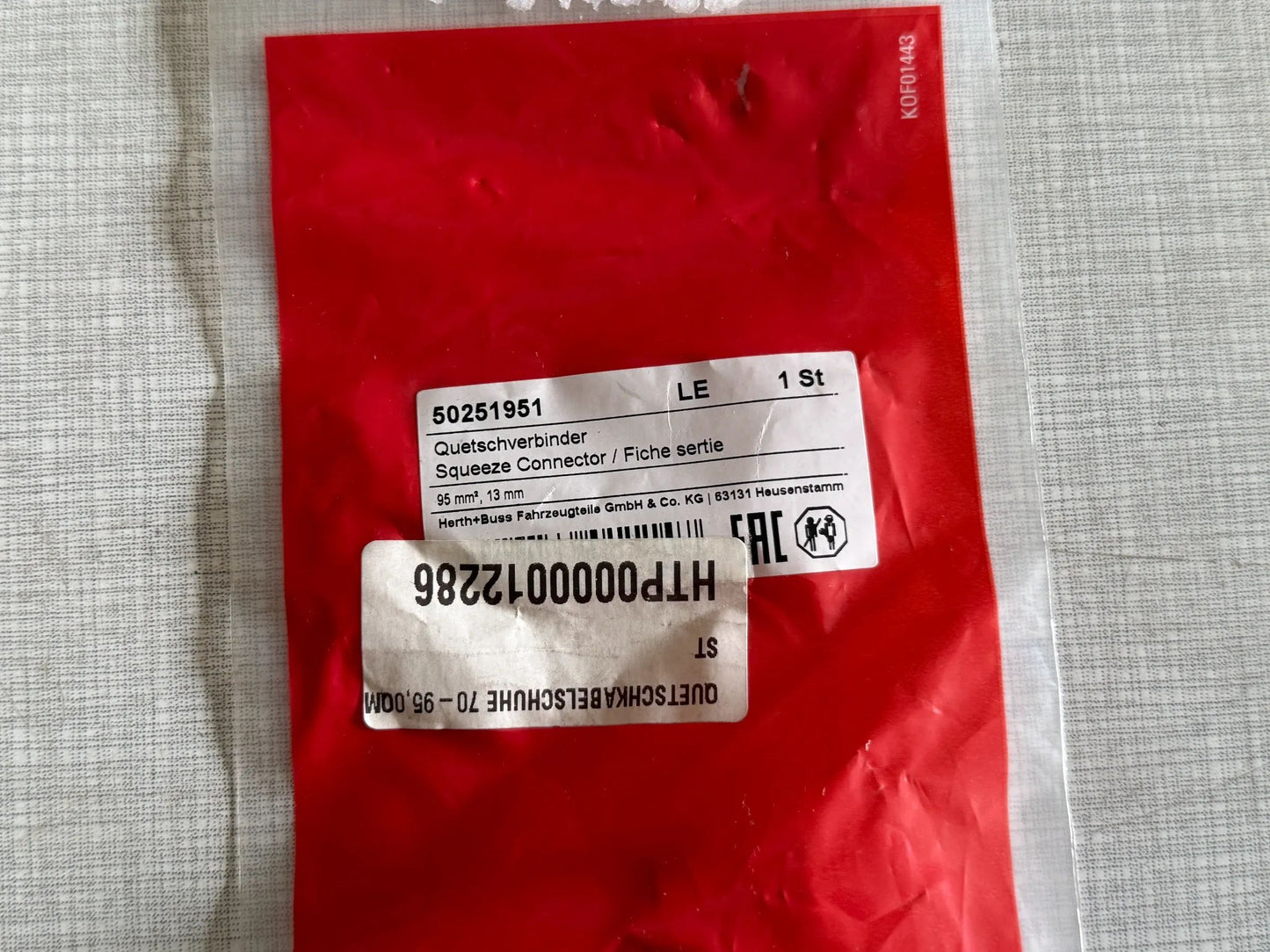 Original Herth+Buss Fahrzeugteile GmbH & Co. KG Quetschverbinder 50251951 NEU