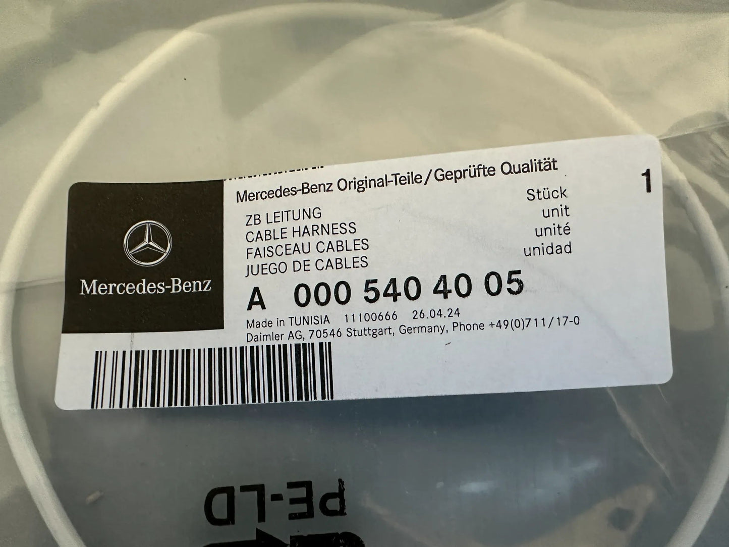 Original Mercedes Benz Elektrische Leitung A0005404005 NEU
