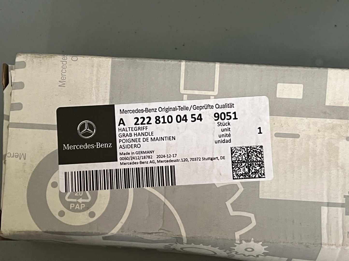 Mercedes Benz S-Klasse W222/223 Haltegriff Hinten Rechts Schwarz A2228100454 NEU