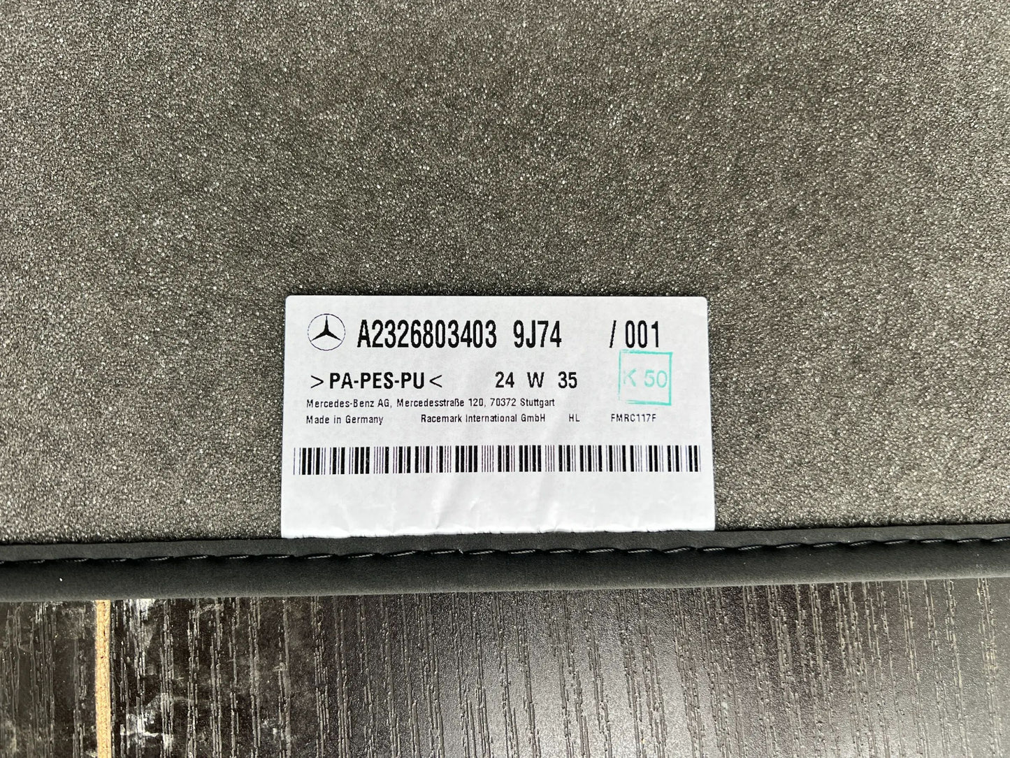 Original Mercedes-Benz SL 63 AMG W232 AMG-Fußmatten HL+RL A2326802903 NEU