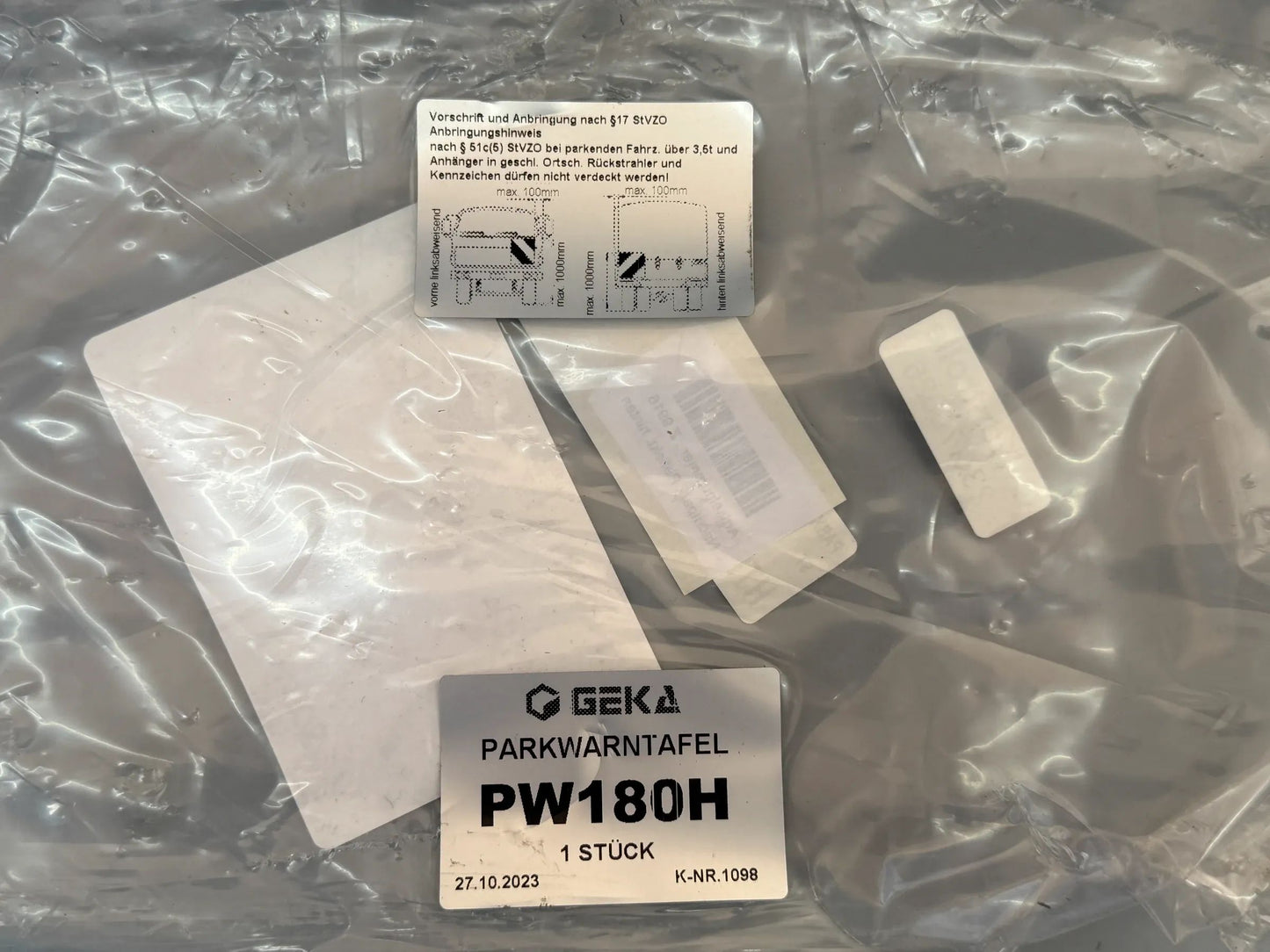 GEKA Online GmbH & Co. KG Parkwarntafel Klappbar Linksabweisend PW180 NEU