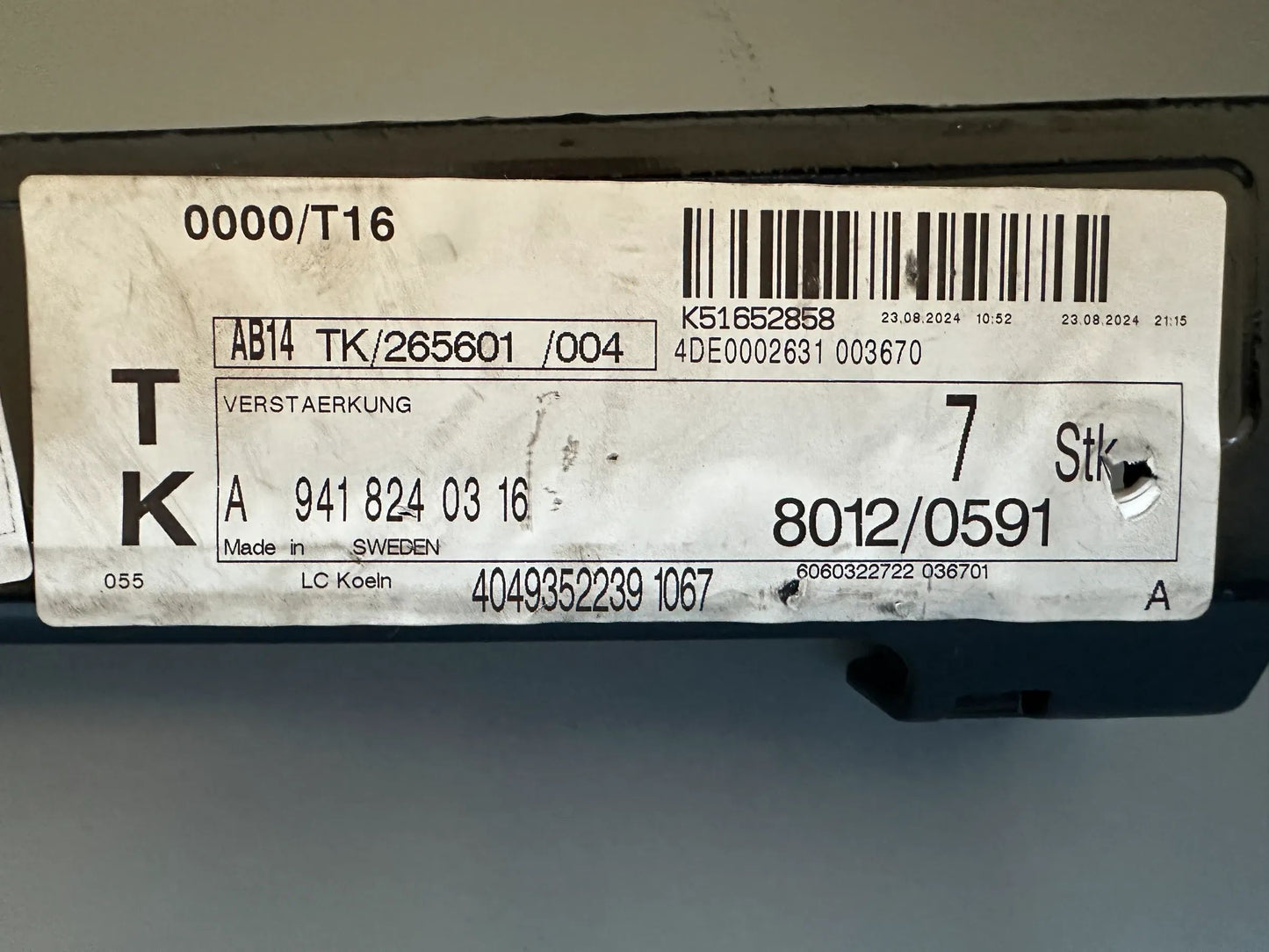 Original Mercedes Benz Verstärkung A9418240316 NEU