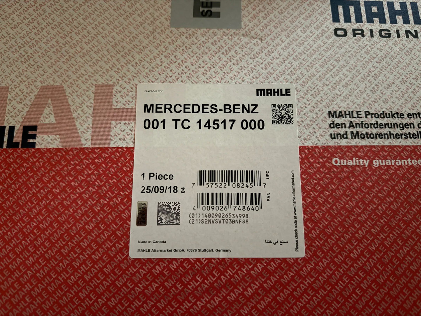 Original Mahle Mercedes Benz Turbolader 001TC14517000 NEU