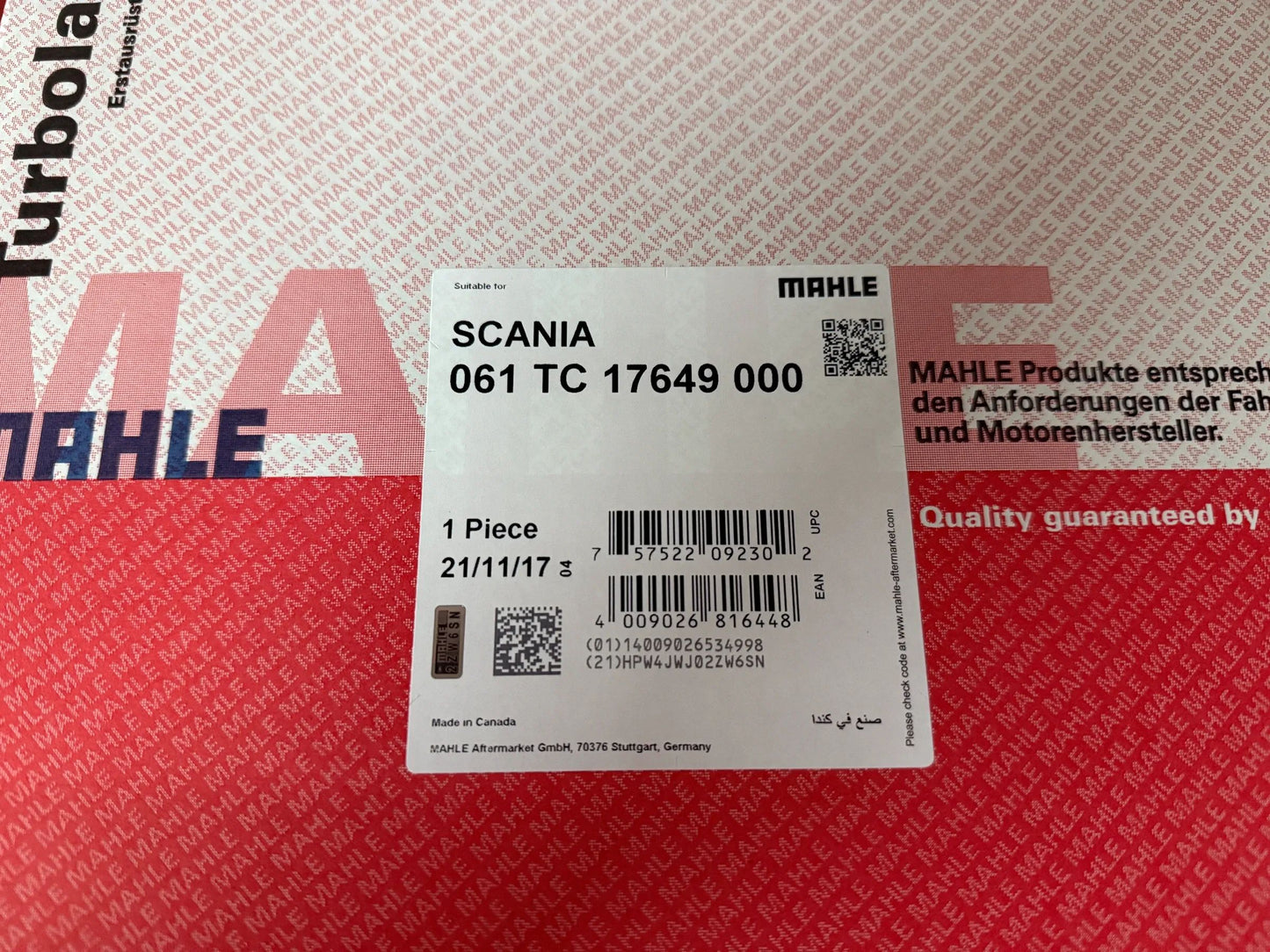 Original Mahle Scania Turbolader 061TC17649000 NEU