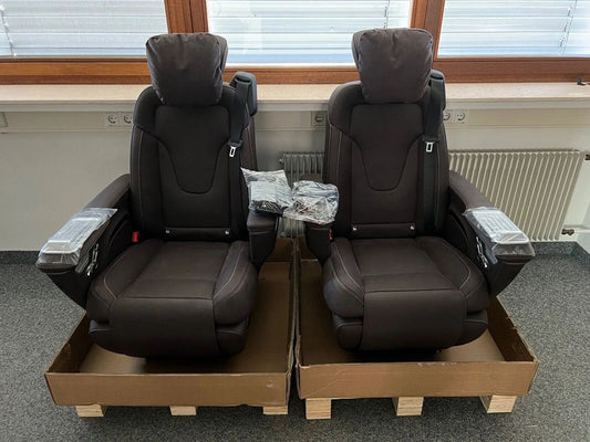 2 X ORIGINAL Mercedes Benz W447 V-Klasse LUXUS-SITZ NAPPA-LEDER BRAUN NEW MODEL