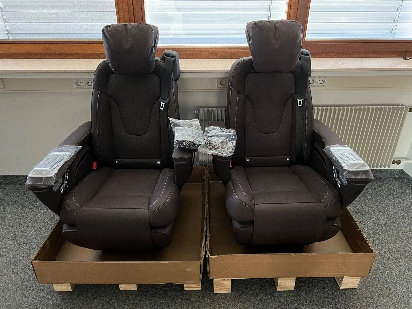 2 X ORIGINAL Mercedes Benz W447 V-Klasse LUXUS-SITZ NAPPA-LEDER BRAUN NEW MODEL