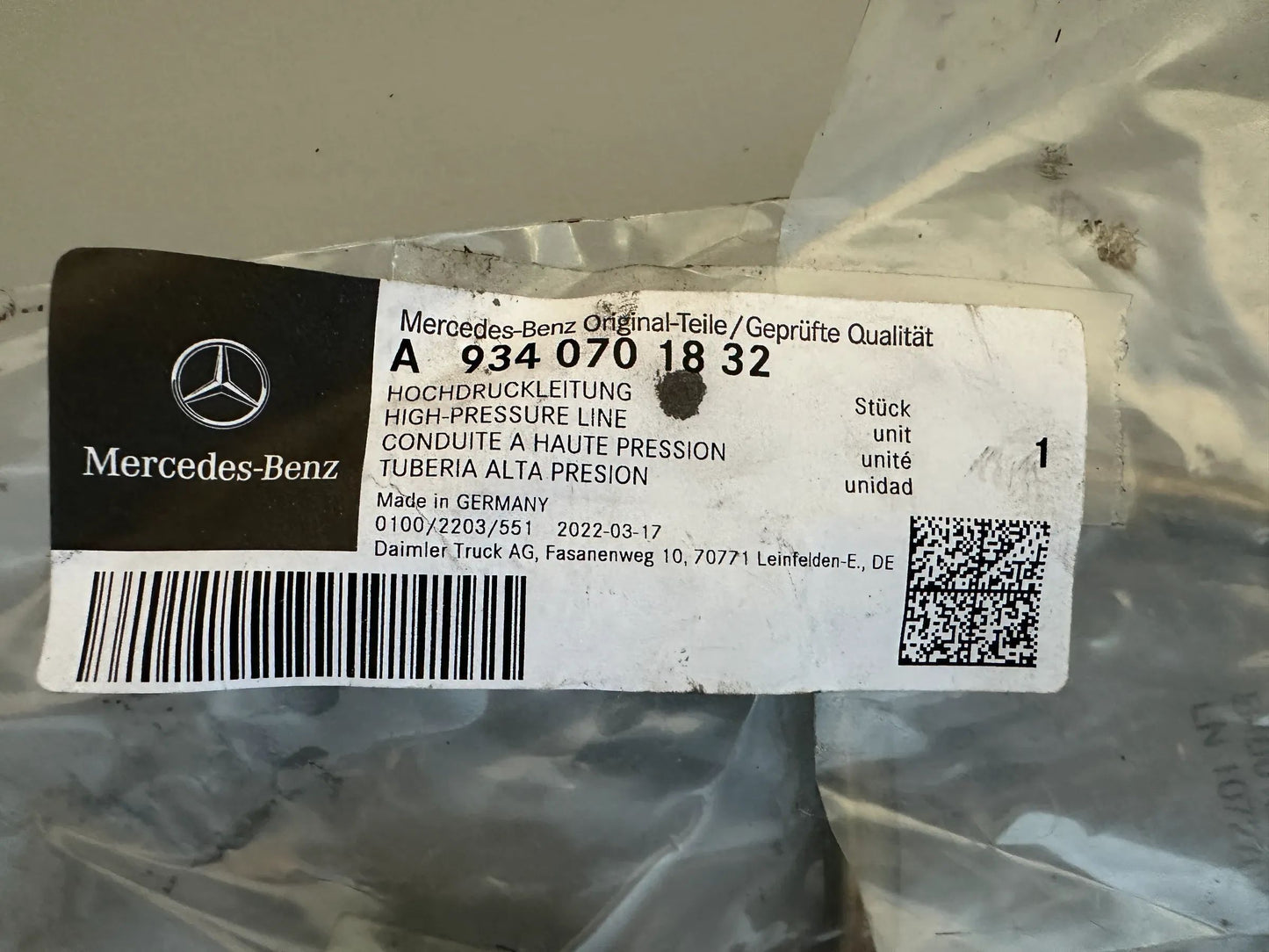 Original Mercedes-Benz Hochdruckleitung  A9340701832 NEU
