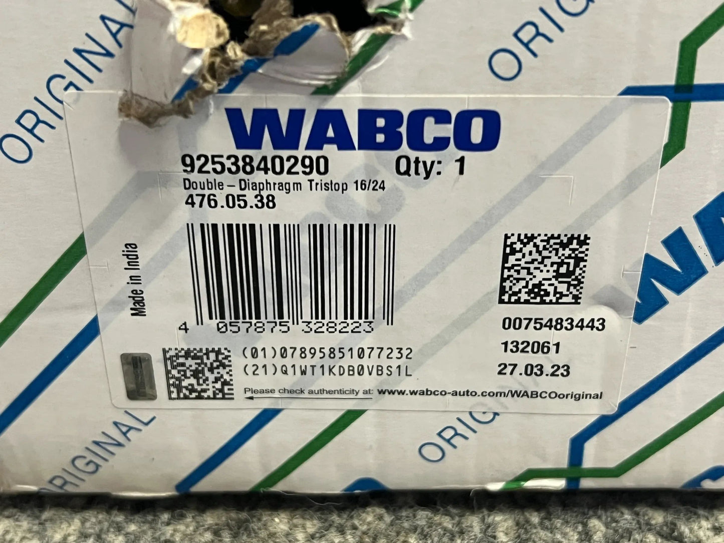 Original WABCO Doppelmembran-Bremszylinder 9253840290 NEU