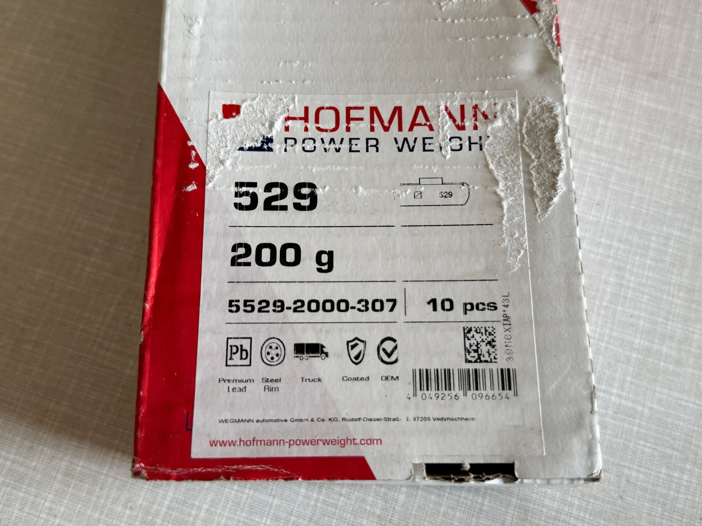 Original WEGMANN automotive GmbH Schlaggewicht Typ 529, 200g, Blei, grau 10st