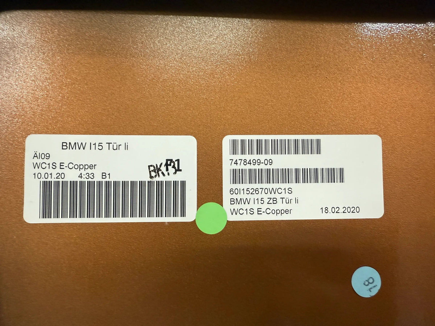 Original BMW i12 i15 i8 Tür links 7478499 NEU