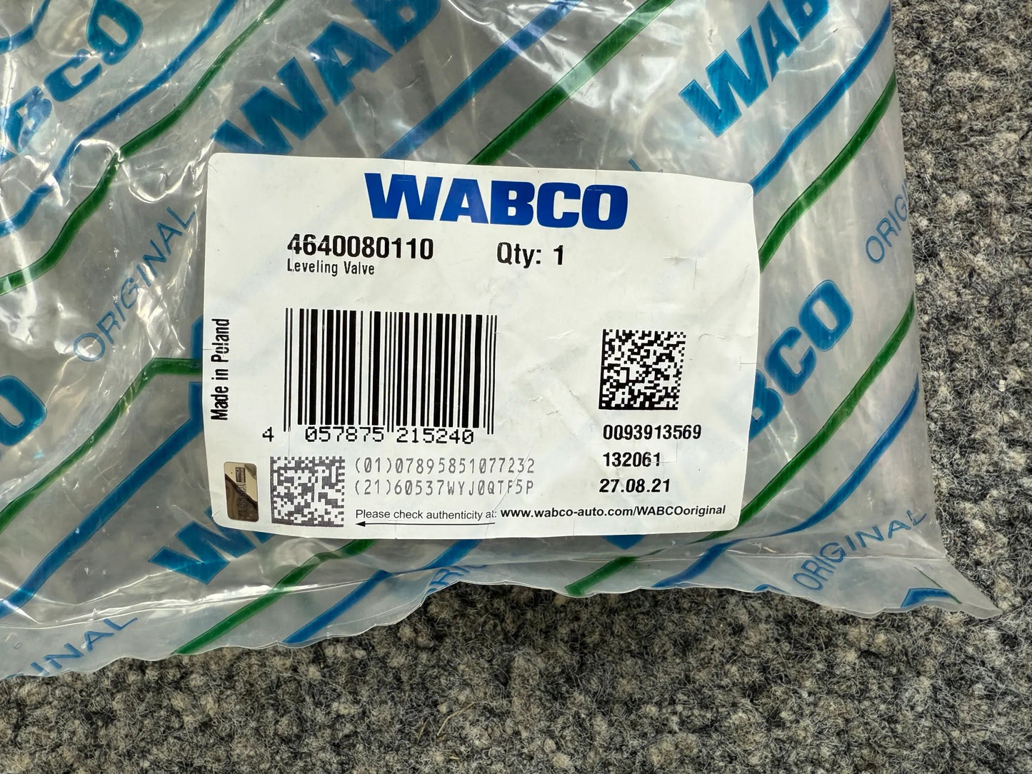 Original WABCO Luftfederventil 4640080110 NEU