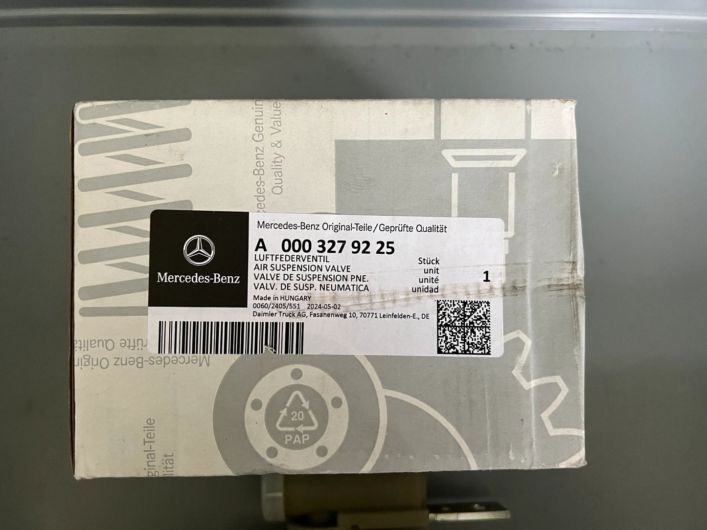 Original Mercedes Benz Luftfederventil Vorderachse Evobus BM634 A0003279225 NEU