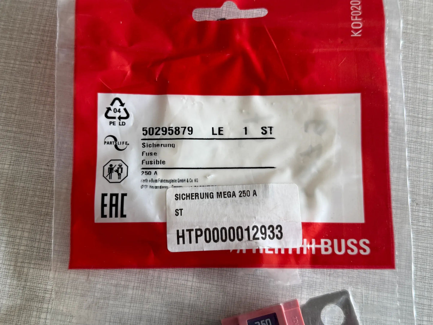 Original Herth+Buss Fahrzeugteile GmbH & Co. KG Sicherung 50295879 NEU