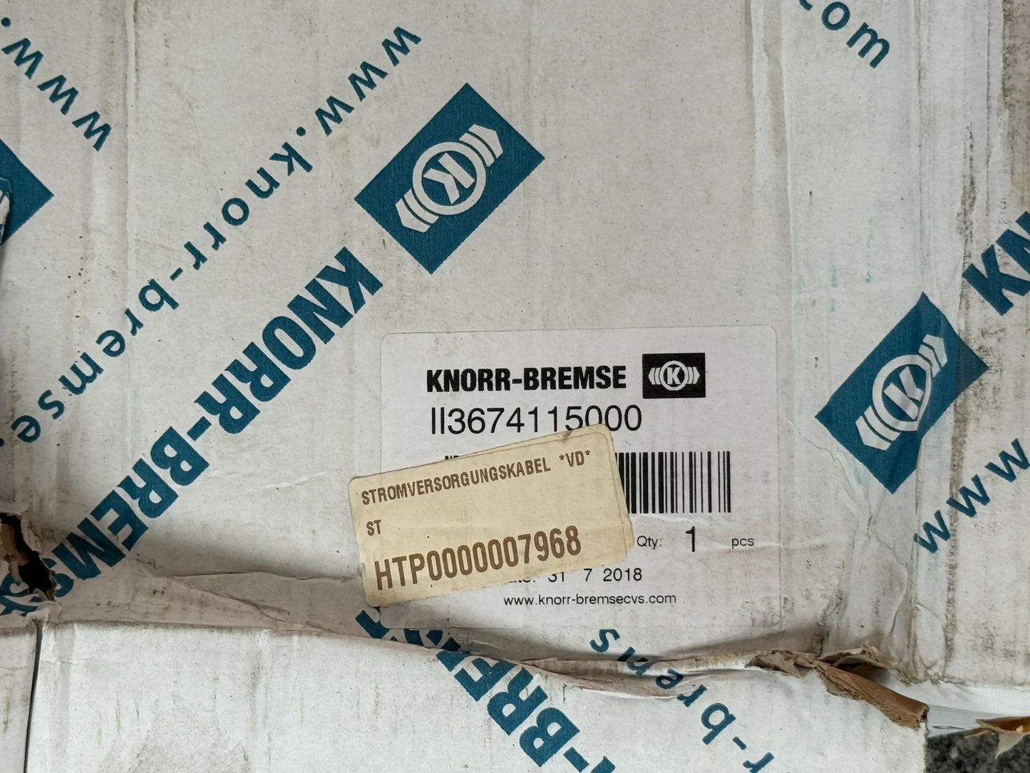 Original KNORR-BREMSE Verlängerungskabel II3674115000 NEU