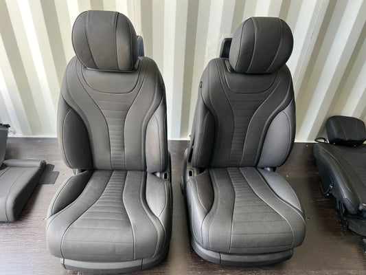 Original Mercedes-Benz S-KLASSE W222 SITZ LEDER SCHWARZ VORNE MIT FERNSEHER