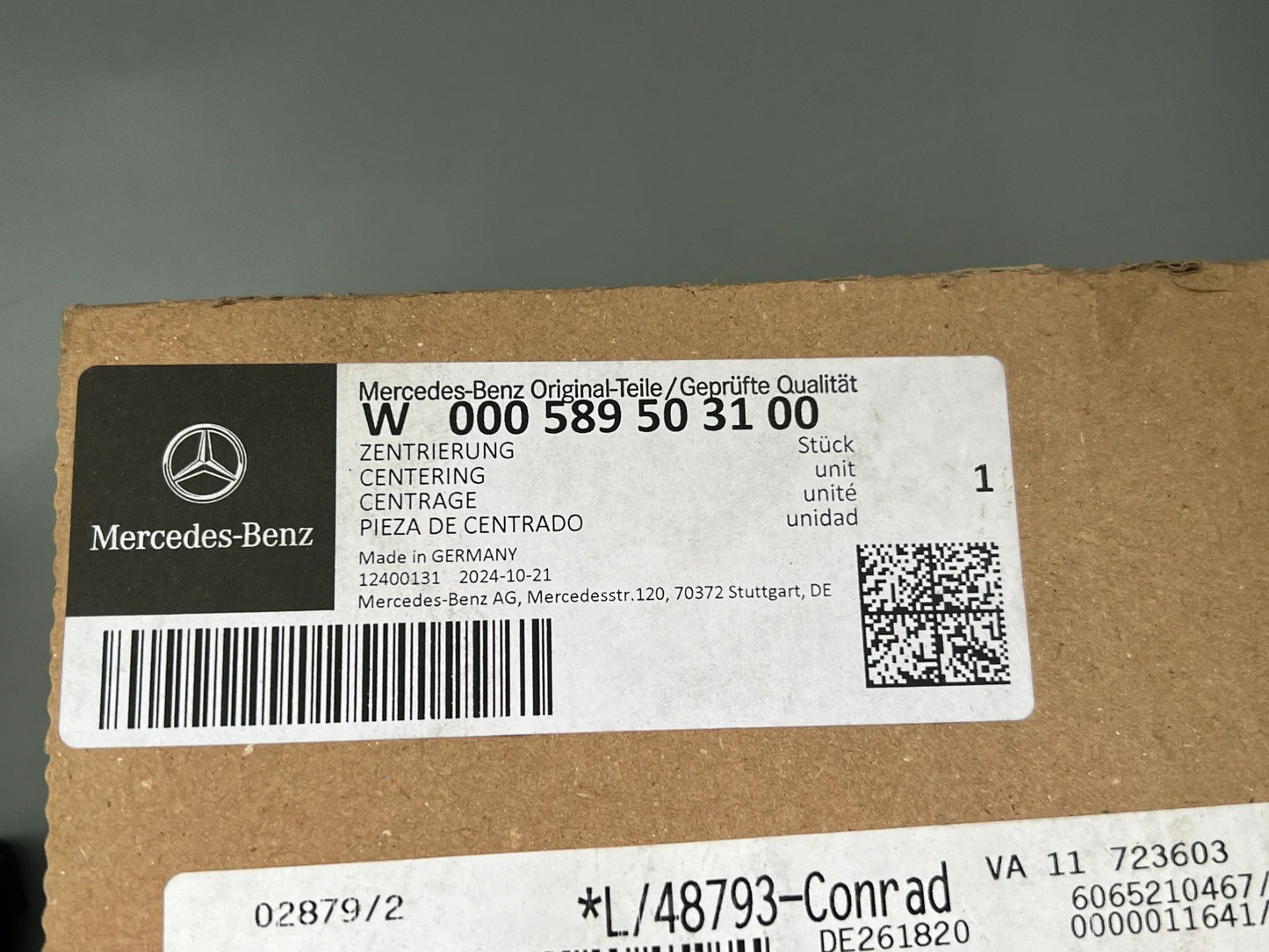 Original Mercedes-Benz Zentrierung W000589503100 NEU